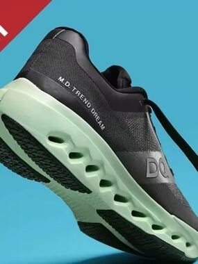 DQ M.D. Trend Black/Gray/Light Green Mesh Low Top Men's Athletic Sneaker